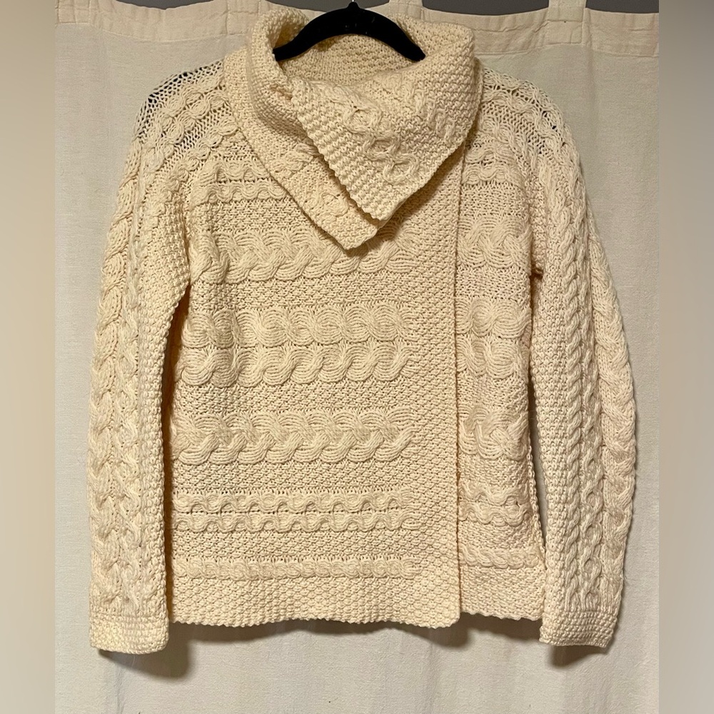 Aran Mor Size Small Patchwork One Button Wool Car… - image 2